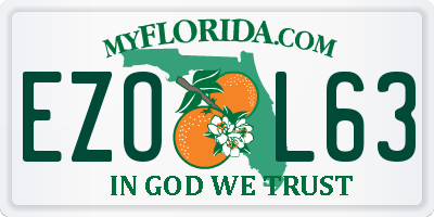 FL license plate EZOL63