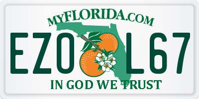 FL license plate EZOL67