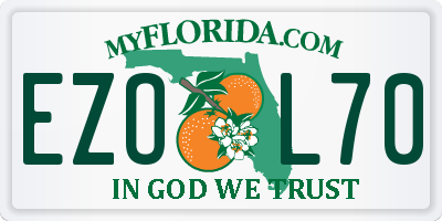 FL license plate EZOL70