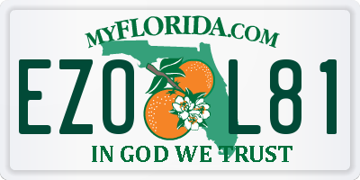 FL license plate EZOL81