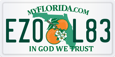 FL license plate EZOL83