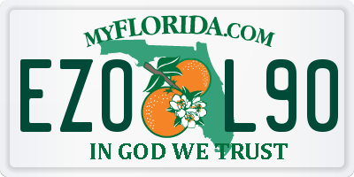 FL license plate EZOL90