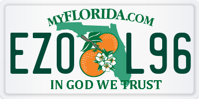 FL license plate EZOL96