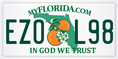 FL license plate EZOL98