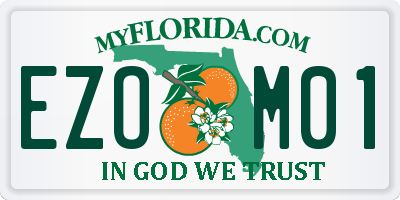 FL license plate EZOM01