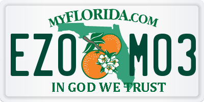 FL license plate EZOM03