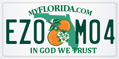 FL license plate EZOM04