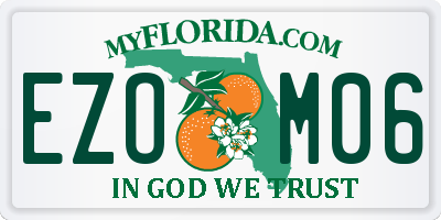 FL license plate EZOM06