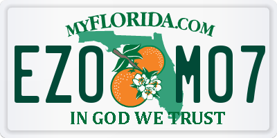 FL license plate EZOM07