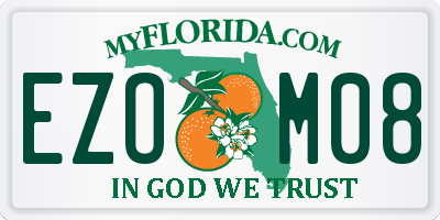 FL license plate EZOM08