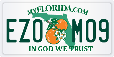 FL license plate EZOM09