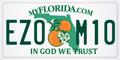 FL license plate EZOM10