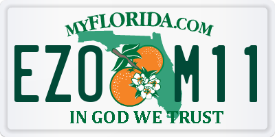 FL license plate EZOM11