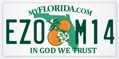 FL license plate EZOM14