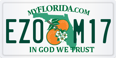 FL license plate EZOM17