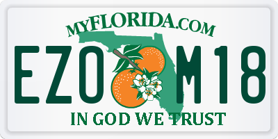 FL license plate EZOM18