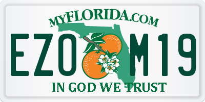 FL license plate EZOM19