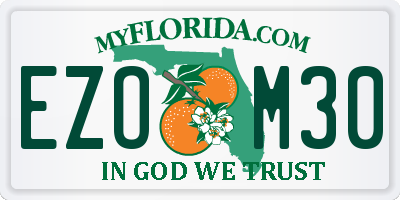 FL license plate EZOM30