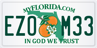 FL license plate EZOM33