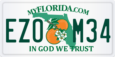 FL license plate EZOM34