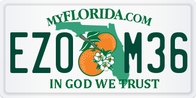 FL license plate EZOM36