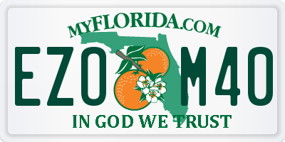 FL license plate EZOM40