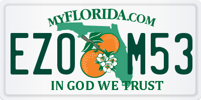 FL license plate EZOM53