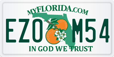 FL license plate EZOM54