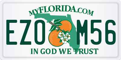 FL license plate EZOM56