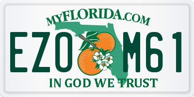 FL license plate EZOM61