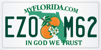 FL license plate EZOM62