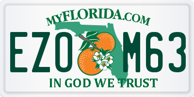 FL license plate EZOM63