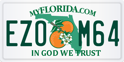 FL license plate EZOM64