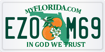 FL license plate EZOM69