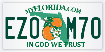 FL license plate EZOM70