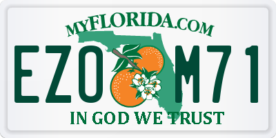 FL license plate EZOM71