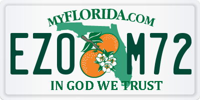 FL license plate EZOM72