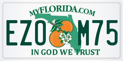 FL license plate EZOM75