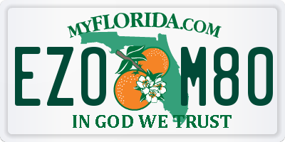 FL license plate EZOM80