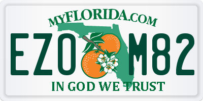 FL license plate EZOM82