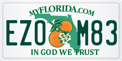 FL license plate EZOM83