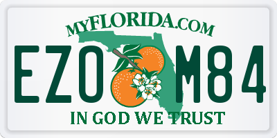 FL license plate EZOM84