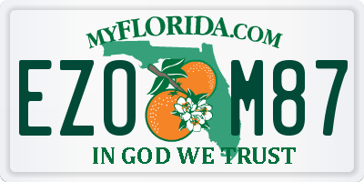 FL license plate EZOM87