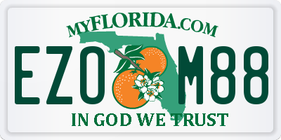 FL license plate EZOM88