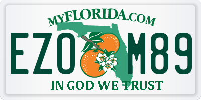 FL license plate EZOM89