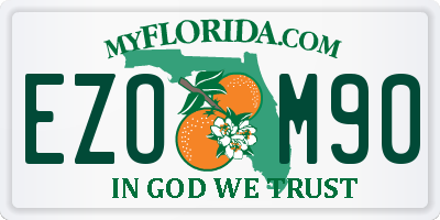 FL license plate EZOM90