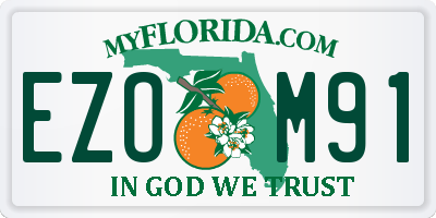 FL license plate EZOM91