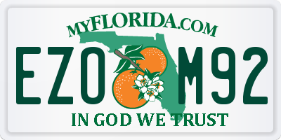 FL license plate EZOM92