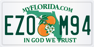 FL license plate EZOM94