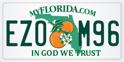 FL license plate EZOM96